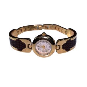 Joan Rivers Womens Watch Gold Tone Brown Detail Roman Numeral